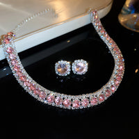 19  Necklace-regular-silver-pink set of two