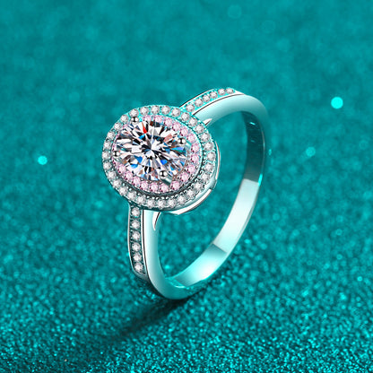 Sterling Silver Moissanite Zircon Geometric Ring