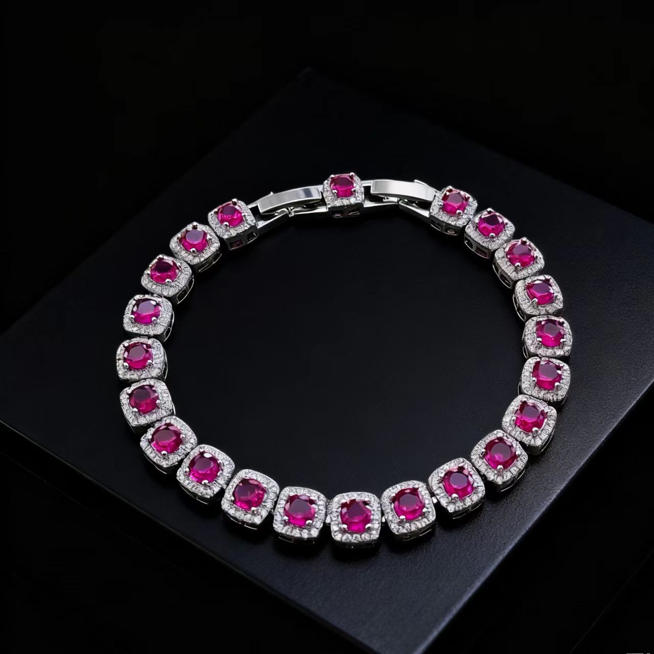 Women's Square Cultured Gemstone Bracelet