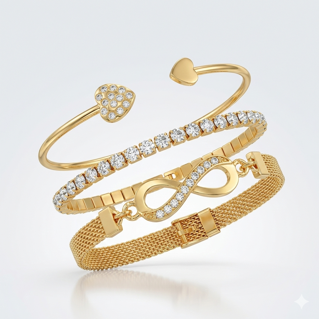 Heart-Shaped Open Bracelet