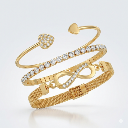 Heart-Shaped Open Bracelet