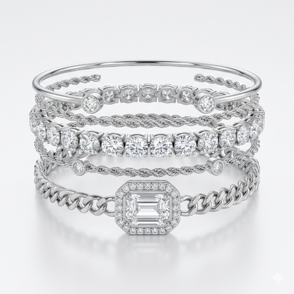 Heart-Shaped Open Bracelet