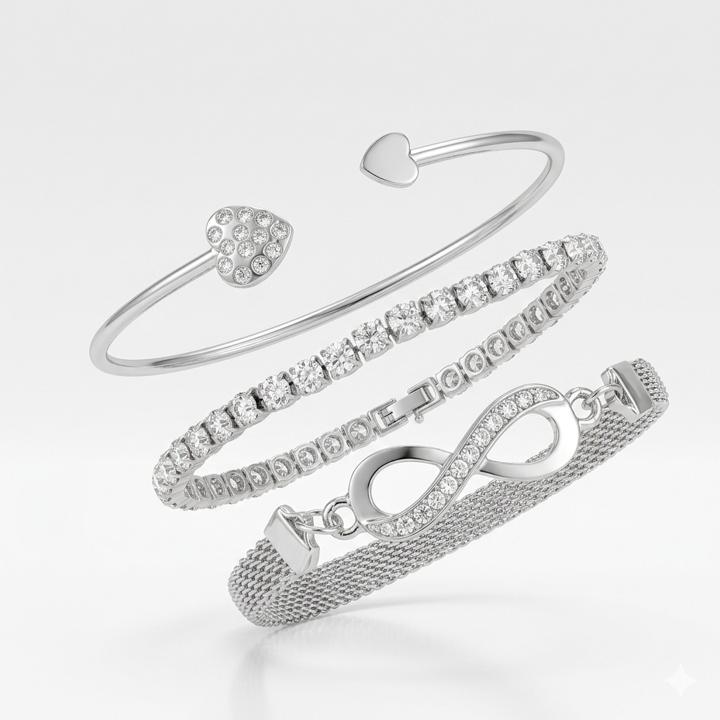 Heart-Shaped Open Bracelet