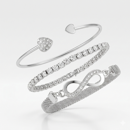 Heart-Shaped Open Bracelet