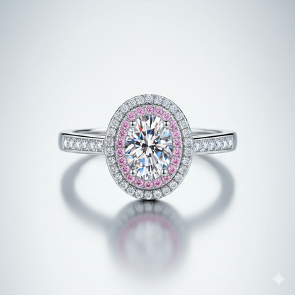 Sterling Silver Moissanite Zircon Geometric Ring