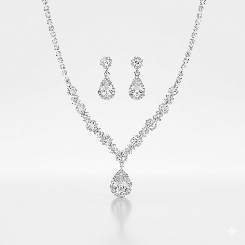 Waterdrop Necklace and Earrings