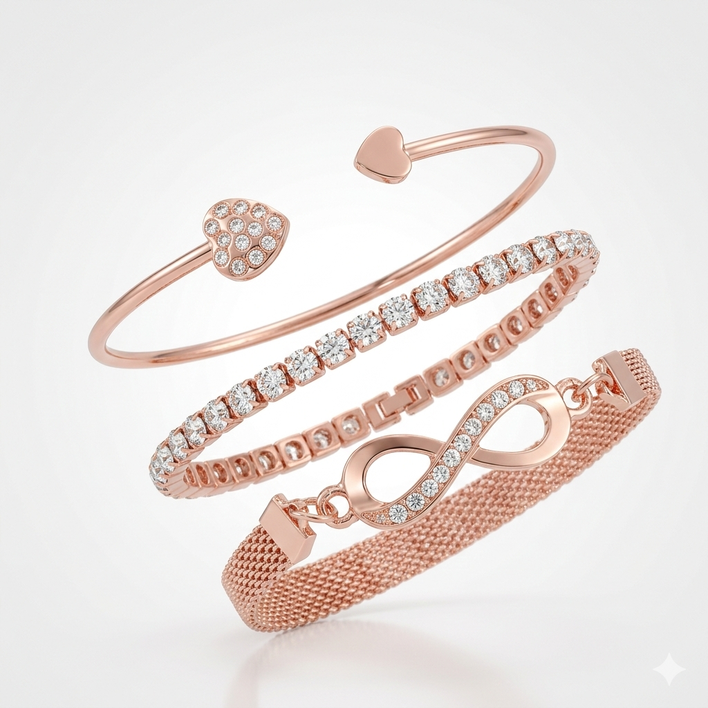 Heart-Shaped Open Bracelet