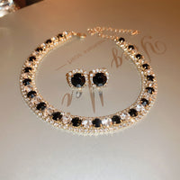 22  Necklace-gold-black set of two