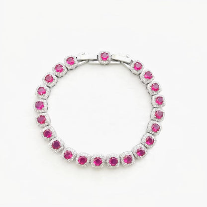 Women's Square Cultured Gemstone Bracelet
