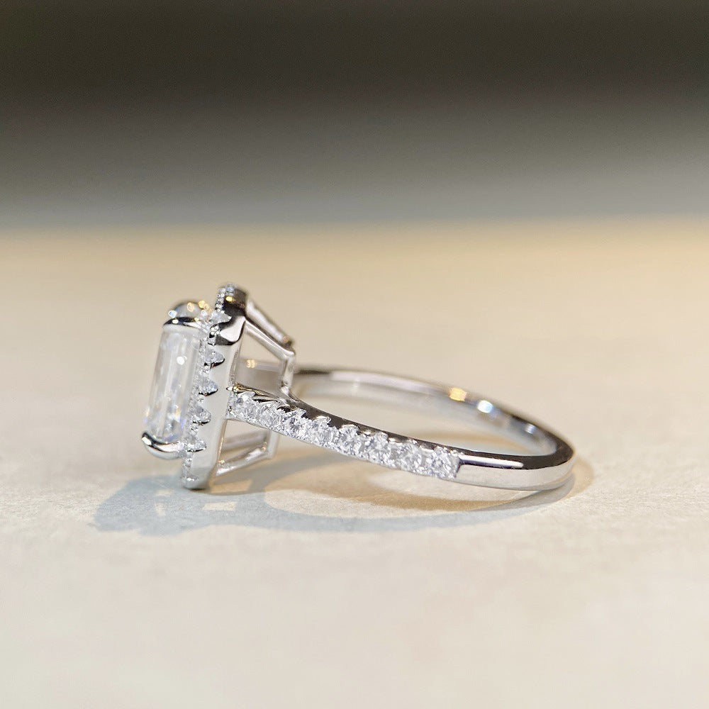 Moissanite Silver Ring