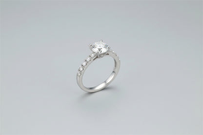 Moissanite sterling silver diamond ring