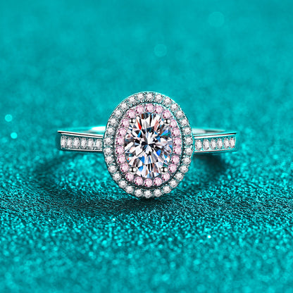 Sterling Silver Moissanite Zircon Geometric Ring